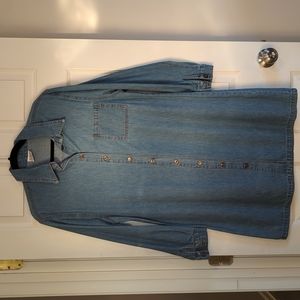 SOLD Vintage CMC Denim Button Down Dress in Medium